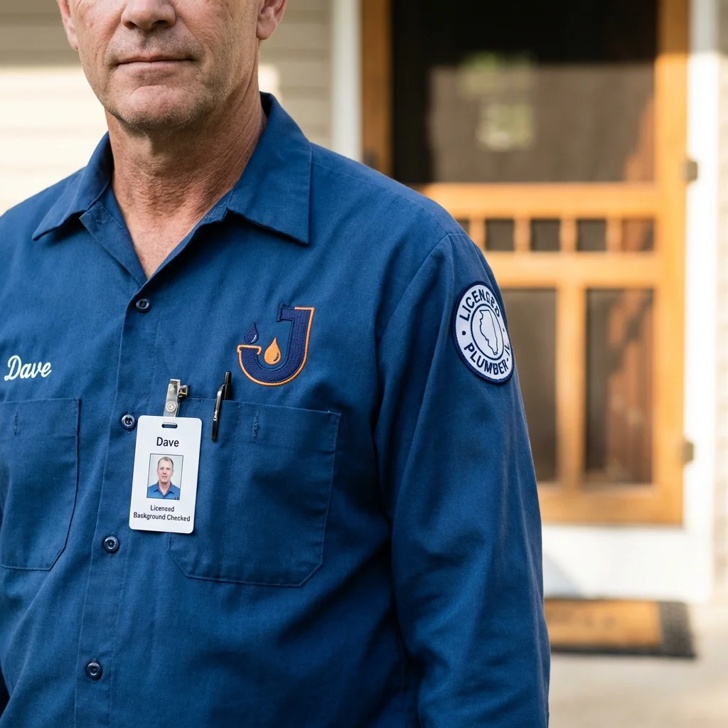 Licensed plumber showing ID badge in Great Barrington, MA