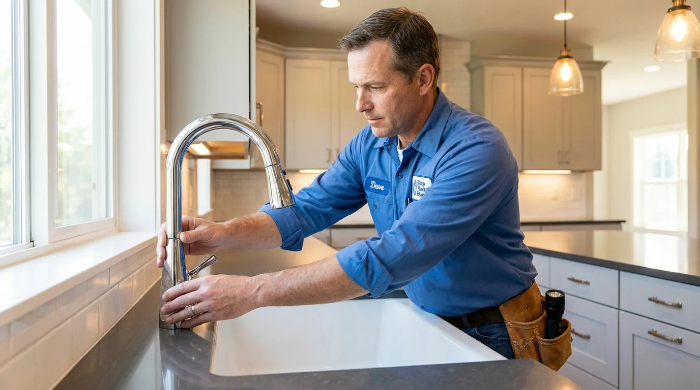 Kitchen faucet installation by Johns Plumbing LLC in Great Barrington